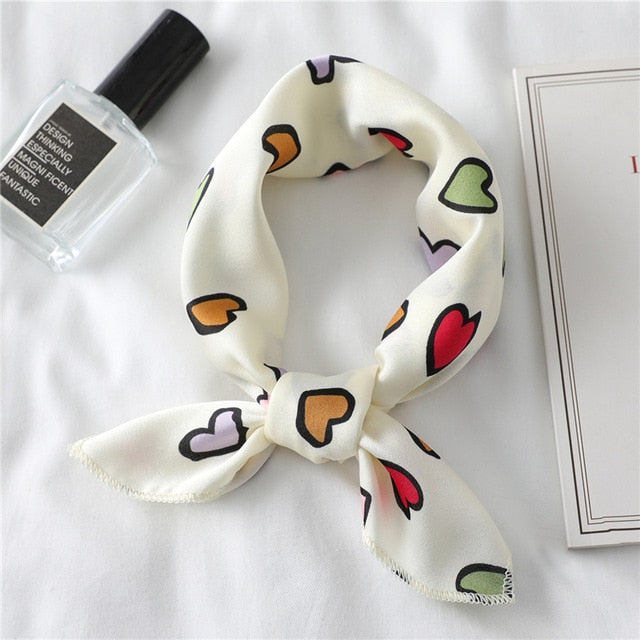 Lovely Heart Print Small Silk for Hair - Niki Ice Jewelry 