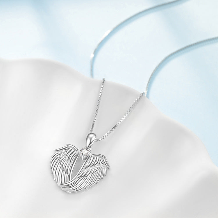 Angel Wing Necklace Ladies 925 Sterling Silver Keep Someone Close to Your Heart