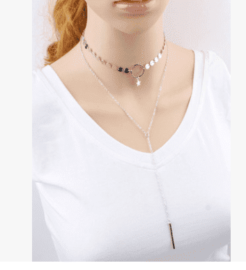 Star Goddess Duo Layering Choker Necklace - Niki Ice Jewelry 