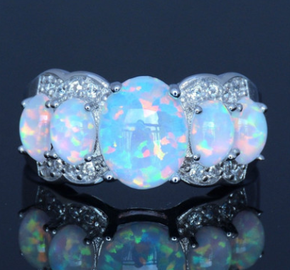 5 oval Diamond shape of common Opal for a Bohemian style