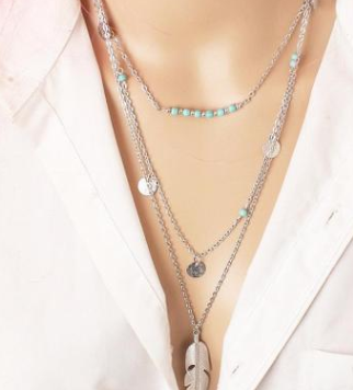 Double-layer Triangle Necklace Multi-layer Clavicle Chain - Niki Ice Jewelry 