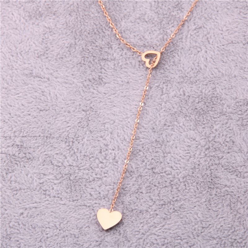 Long Pendant Heart-Shaped Necklaces Pendants For Women Simple Design Necklace Stylish Stainless Steel Jewelry Party Gift - Niki Ice Jewelry 