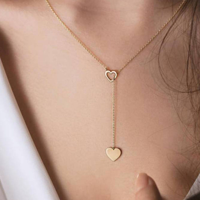 Long Pendant Heart-Shaped Necklaces Pendants For Women Simple Design Necklace Stylish Stainless Steel Jewelry Party Gift - Niki Ice Jewelry 