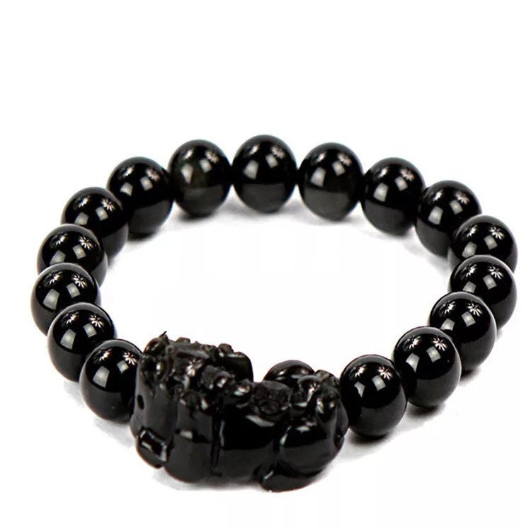 Obsidian Pixiu Couple Bracelet For Men And Women - Niki Ice Jewelry 