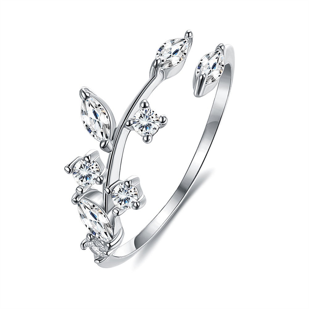 Delicate  Leaves Open Ring Women 925 Sterling Silver~ Just in Time for Fall - Niki Ice Jewelry 
