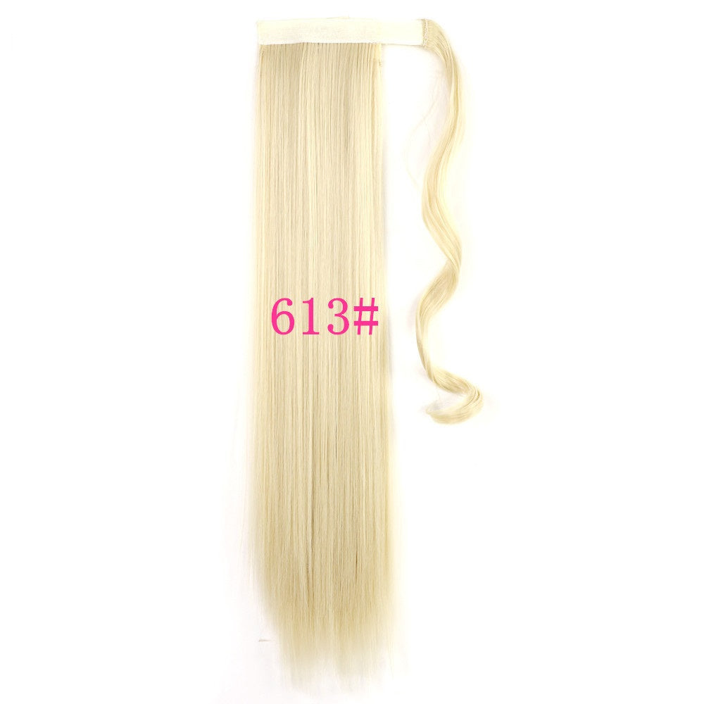 Long Straight Wrap Around Clip In Ponytail Hair Extension Heat Resistant Synthetic Tail Fake Hair - Niki Ice Jewelry 