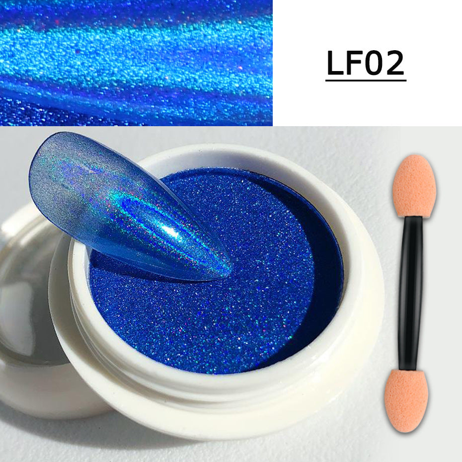 Manicure Solid Magic Mirror Powder European And American Aurora Aperture Laser Mirror Powder With Brush Set - Niki Ice Jewelry 