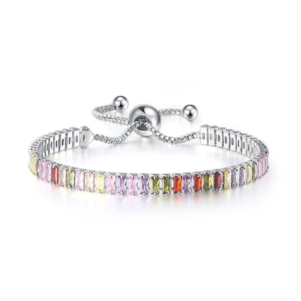 Boho Rainbow Tennis Bracelets For Women Adjustable Women's Bracelet Zircon Jewellry Friend Gift Wholesale Jewery - Niki Ice Jewelry 