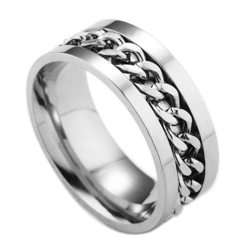 Stainless Steel Spinner Ring Beer Corkscrew Artifact Fashion Simple Heterosexual Rings Casual Men And Women Jewelry Bague Femme - Niki Ice Jewelry 
