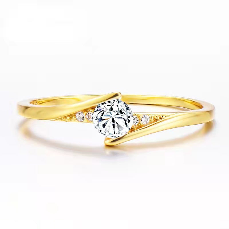 Gold-plated Engagement Ring Women - Niki Ice Jewelry 
