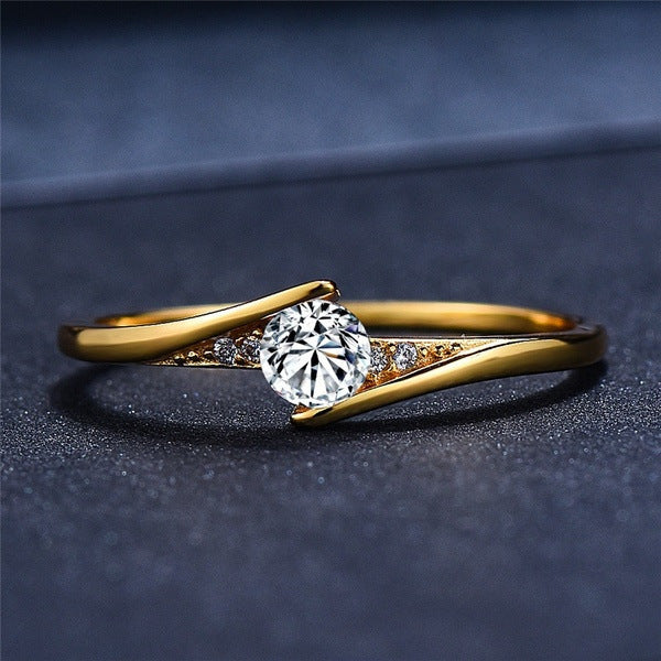 Gold-plated Engagement Ring Women - Niki Ice Jewelry 