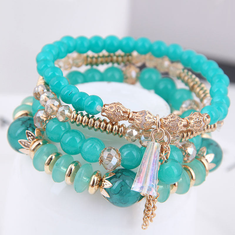 Bohemian Multilayer Multicolor Acrylic Beads Bracelet New Ethnic Strands Bracelets Bangles For Women Gift Pulseras Mujer - Niki Ice Jewelry 