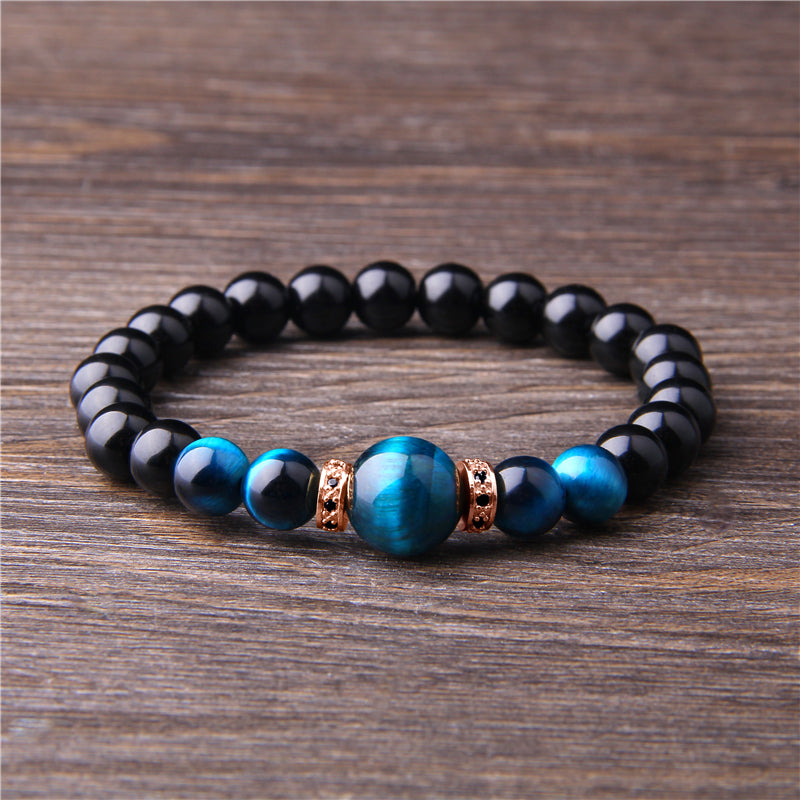 Natural Stone Bracelets Tiger Eye Beads Bracelet for Men - Niki Ice Jewelry 