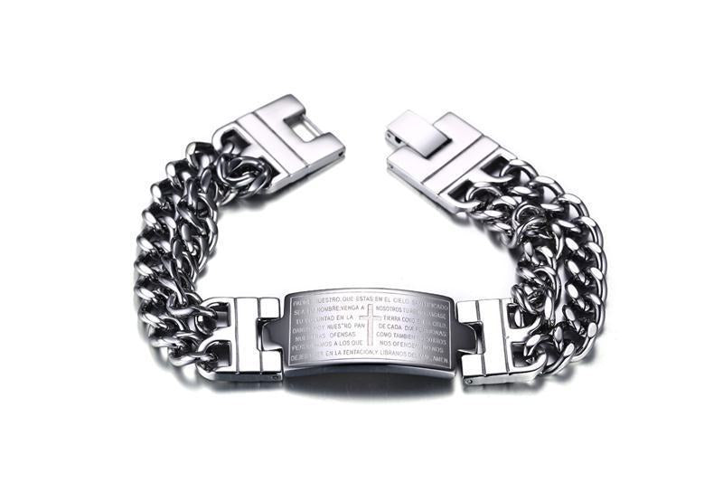 Cross Scripture Men's Bracelet - Niki Ice Jewelry 
