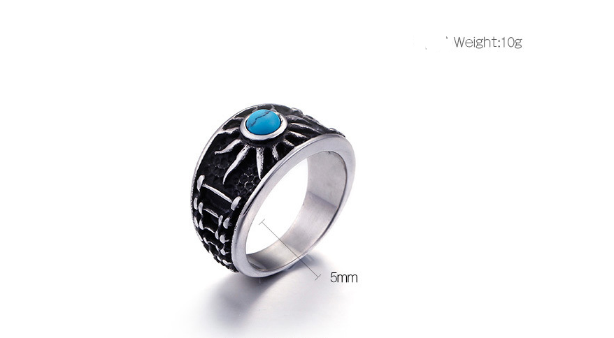 Gothic Sun Turquoise Ring - Niki Ice Jewelry 