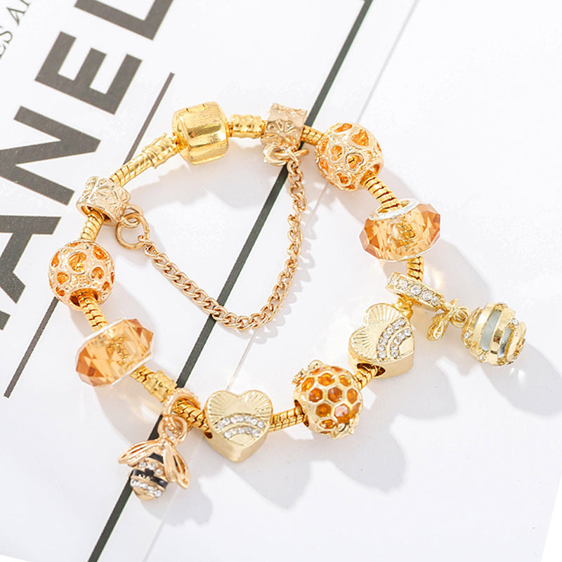European and American fashion alloy gold-plated DIY hardworking bee ladies bracelet jewelry - Niki Ice Jewelry 