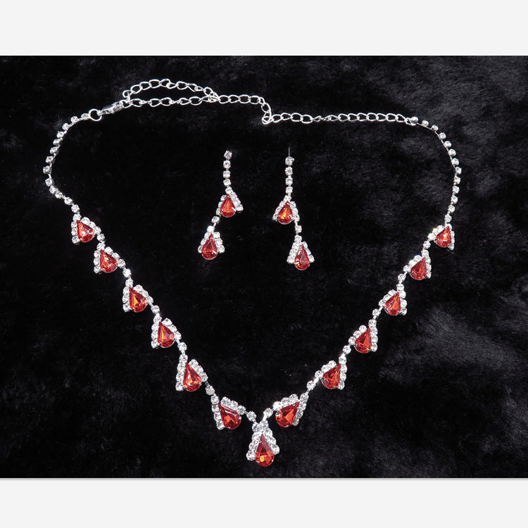 Fashion necklace, jewelry, earrings, Rhinestone, Bridesmaid Jewelry Set - Niki Ice Jewelry 