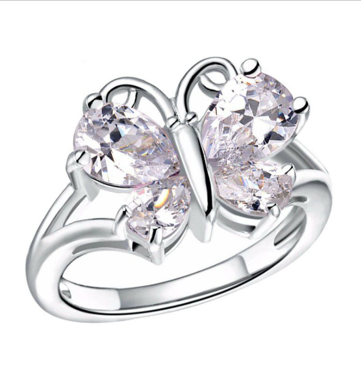 Niki Ice Butterfly Ring Sterling Silver 4 Colors Crystal for Your Revival