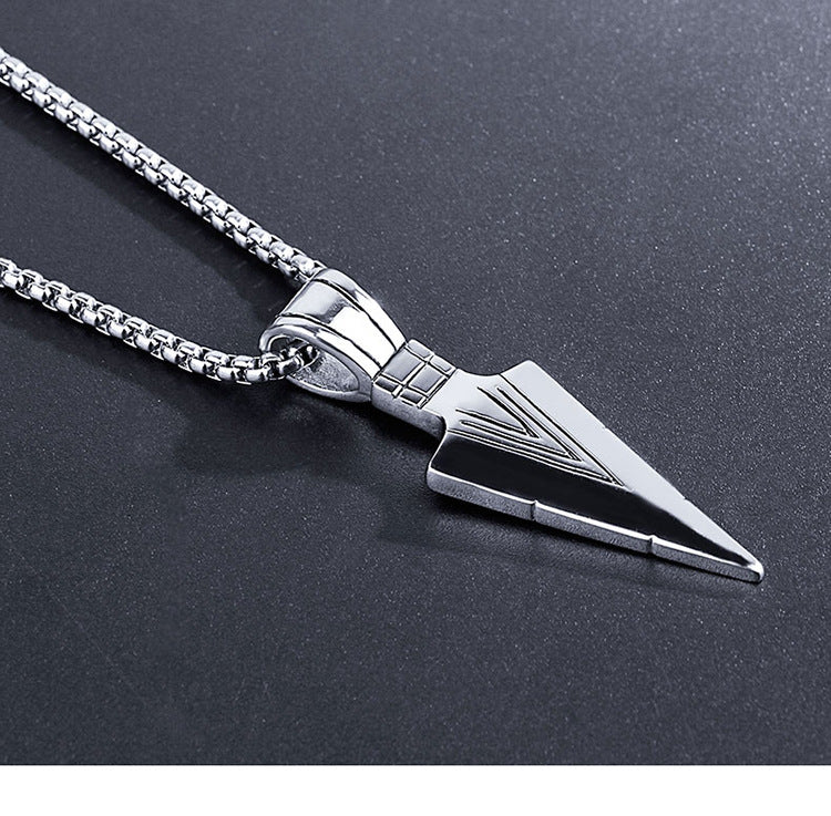 European America jewelry men stainless steel spear necklace with chain - Niki Ice Jewelry 