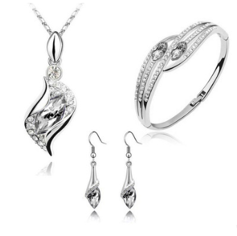New Angel Elf Earrings Necklace Bracelet Three-piece Austria Crystal Alloy Jewelry Set - Niki Ice Jewelry 
