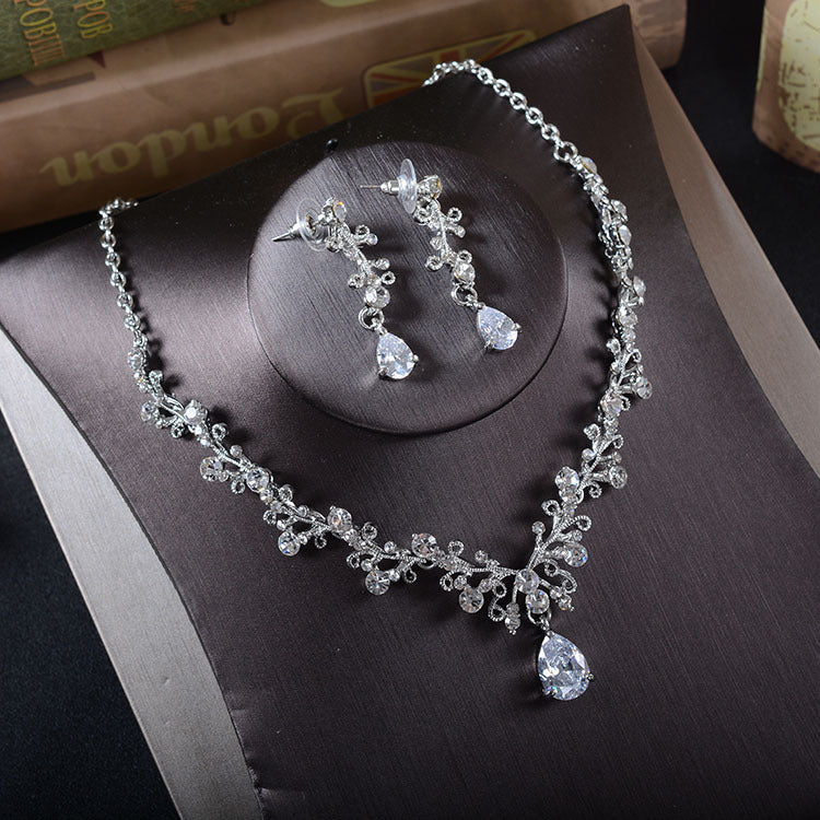 Korean bridal Rhinestone Earrings, necklace, bridal jewelry, Wedding Tiara, accessories, suits - Niki Ice Jewelry 
