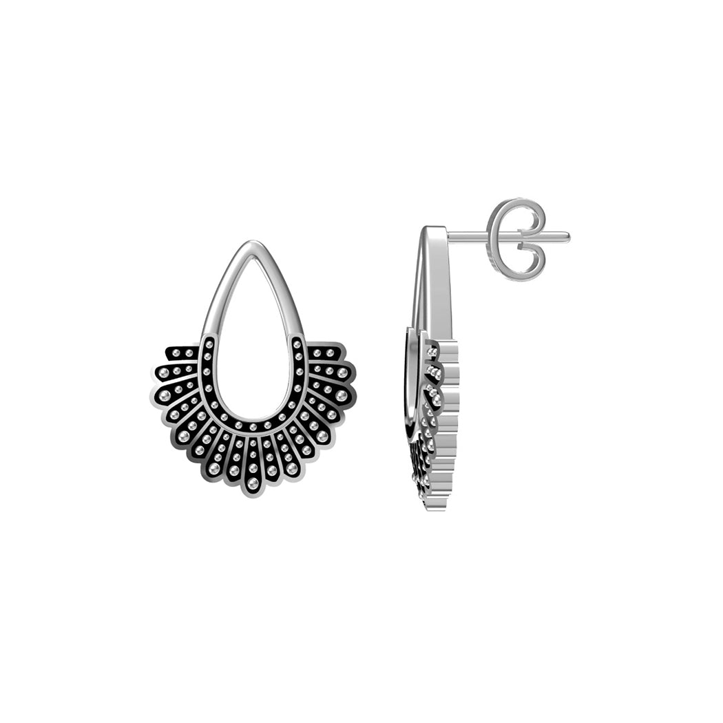 RBG Dissent Collar Earrings 925 Sterling Silver Drop/Stud Earrings RBG Earrings for Women Fan of Ruth Bader Ginsburg - Niki Ice Jewelry 