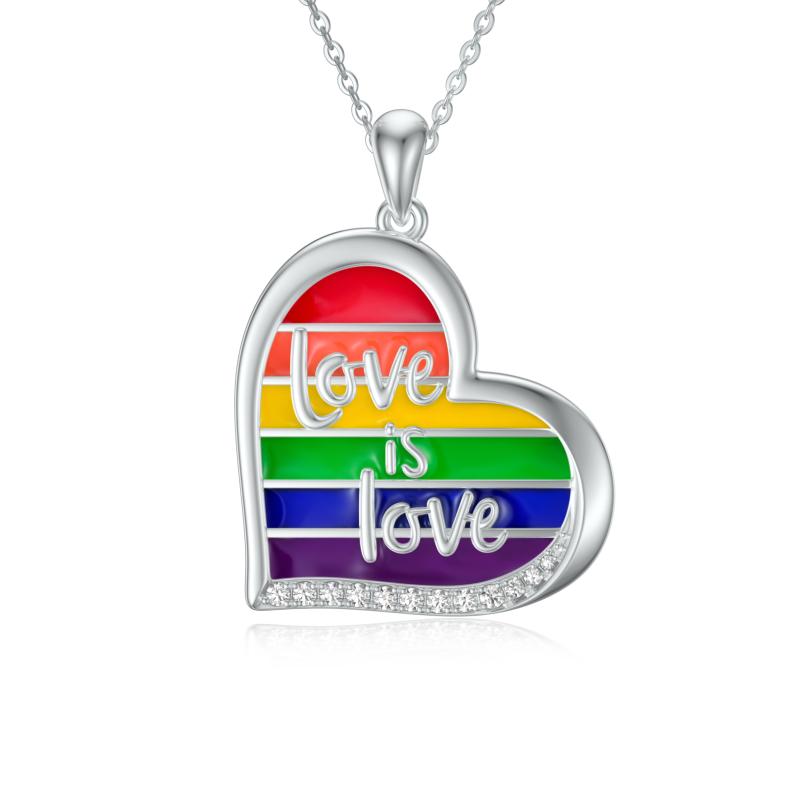 Love is Love Jewelry Pride Necklace for Women Rainbow Necklace - Niki Ice Jewelry 