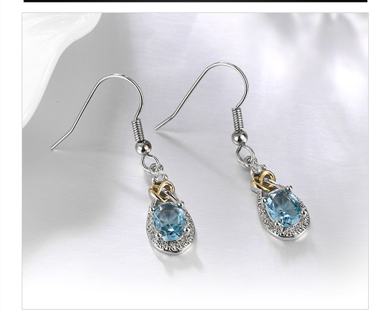 Fine Jewelry 925 Sterling Silver Blue Sapphire Earrings - Niki Ice Jewelry 