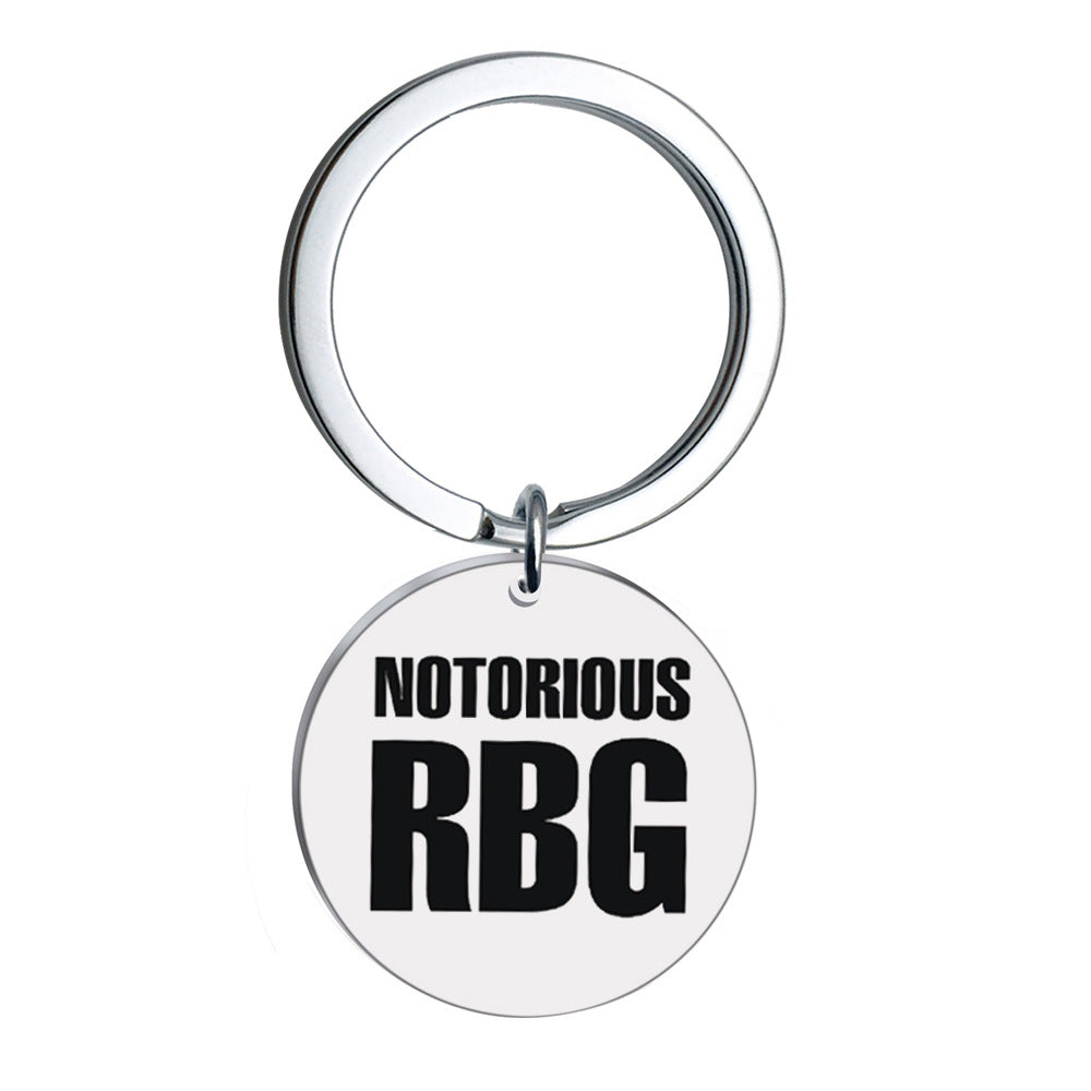 Ruth Bader Ginsburg RBG Stainless Steel Keychain - Niki Ice Jewelry 