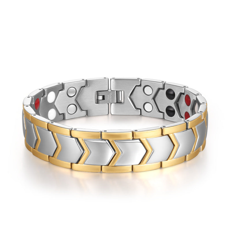 Gold Double Row Magnet Bracelet - Niki Ice Jewelry 