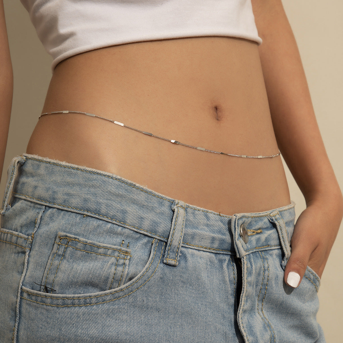 Single-layer Geometric Body Chain - Niki Ice Jewelry 