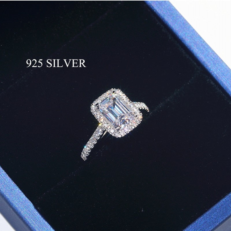New 3.5 Carat  Diamond Emulation Rectangle Princess Ring~ Love! - Niki Ice Jewelry 