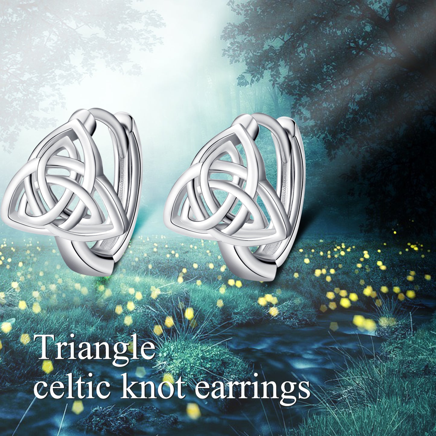 Sterling Silver Lucky Irish Celtic Knot Hoop Earrings - Niki Ice Jewelry 
