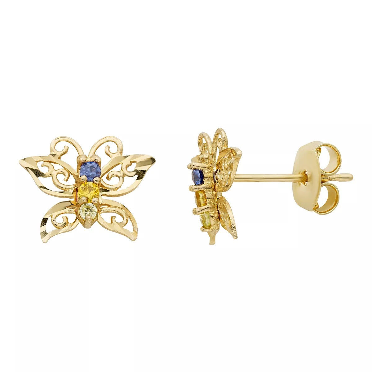 14k Gold Hollow Butterfly Stud Earrings for the Butterfly in You