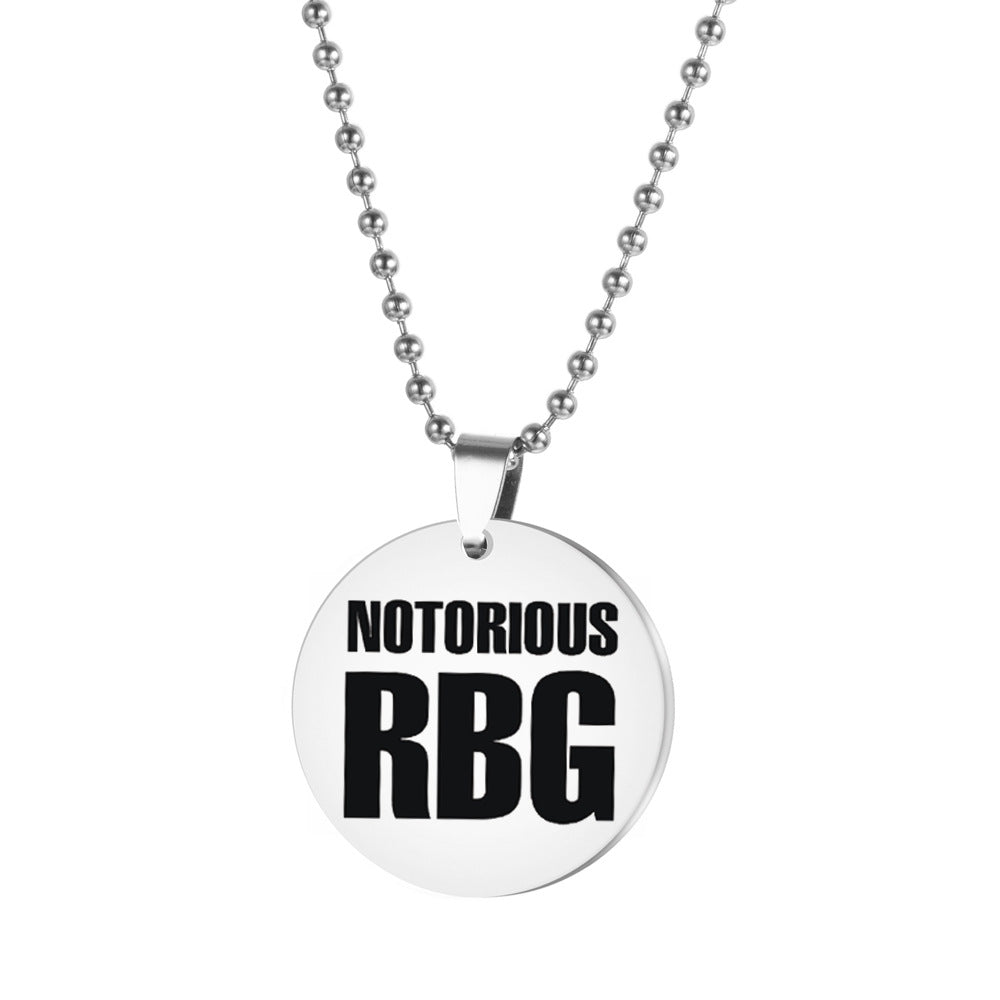 Ruth Bader Ginsburg RBG Stainless Steel Keychain - Niki Ice Jewelry 