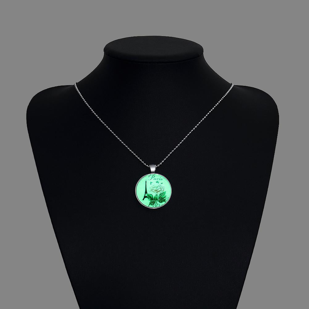 Glow in the Dark Necklace in 18K White Gold Plated