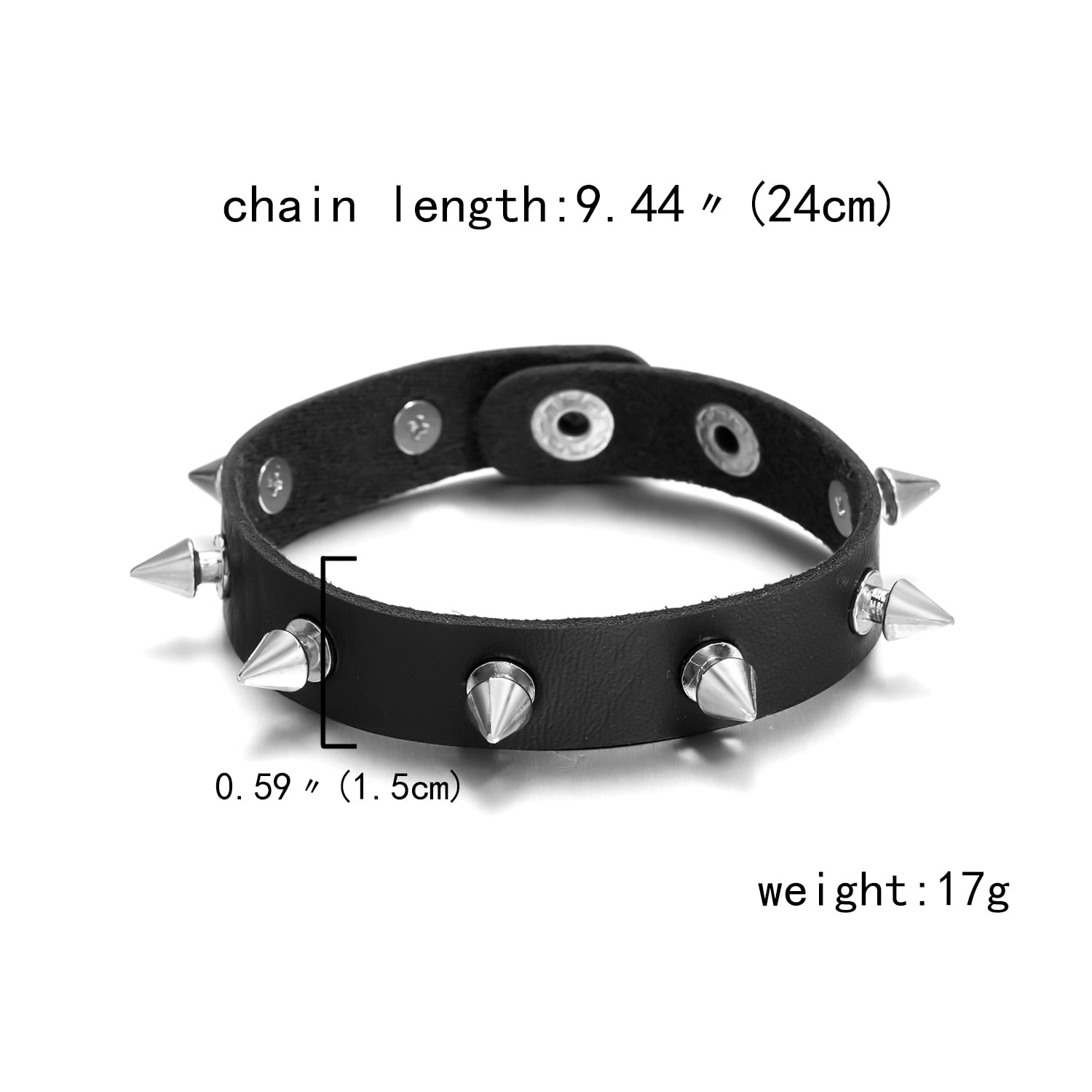 Punk Row Cuspidal Spike Rivet PU Leather Bracelet For Women Men Gothic Cosplay Jewelry Charm Wide Cuff Wristband Party Gifts - Niki Ice Jewelry 