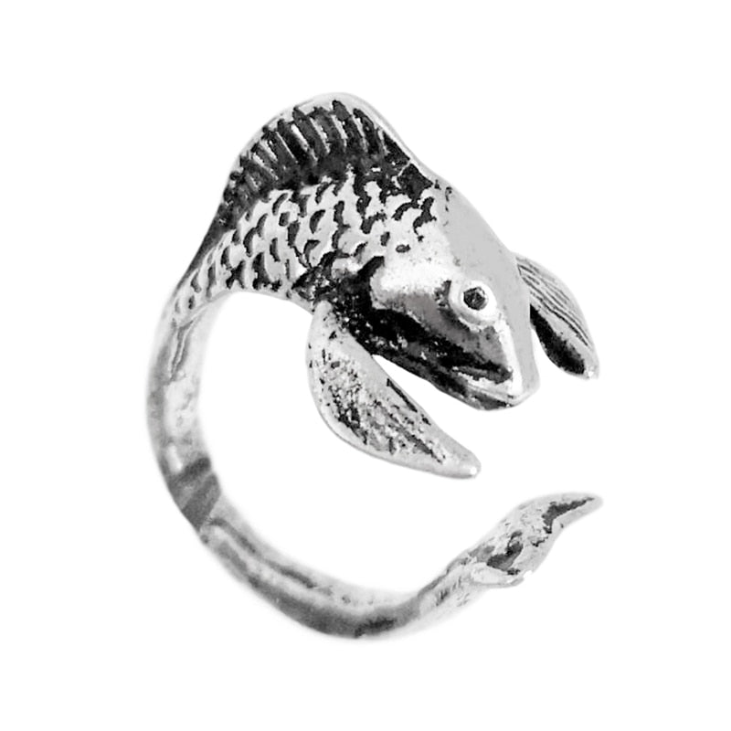 Ring For Women Girls Snake Smile Fashion Men Jewelry Vintage Ancient Silver Color Punk Hip Hop Adjustable Boho Frog - Niki Ice Jewelry 