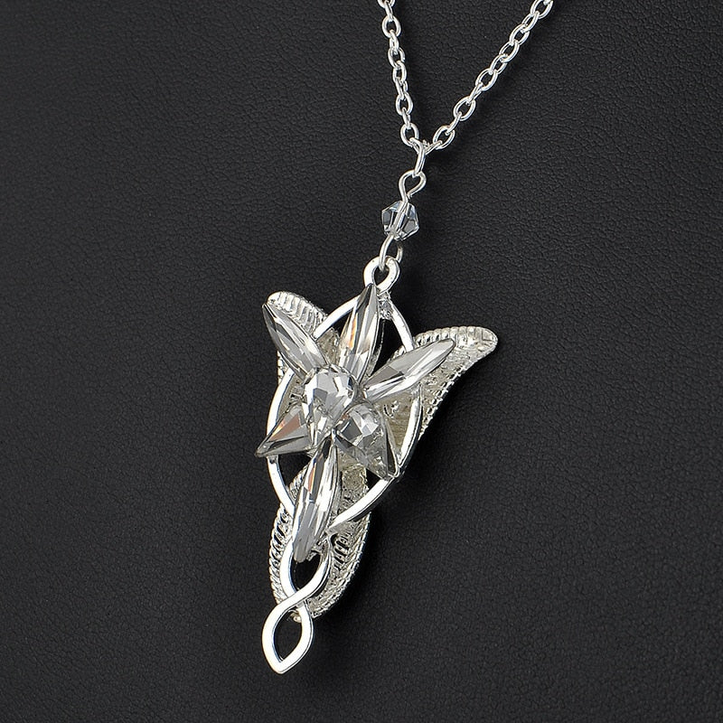925 Sterling Sliver Wedding Jewelry Lord Princess Arwen Evenstar Pendant Necklaces for Women Arwen Crystal Valentine&#39;s Girl Gift