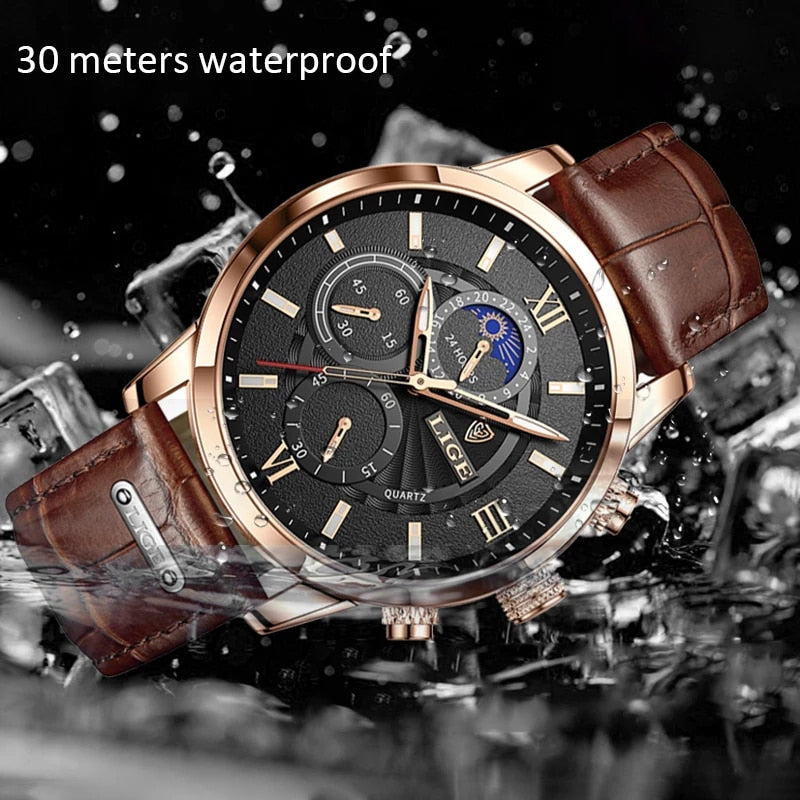 Luxury Men Wrist Watch Man Leather Quartz Watch Sports Waterproof Male Clock Relogio Masculino