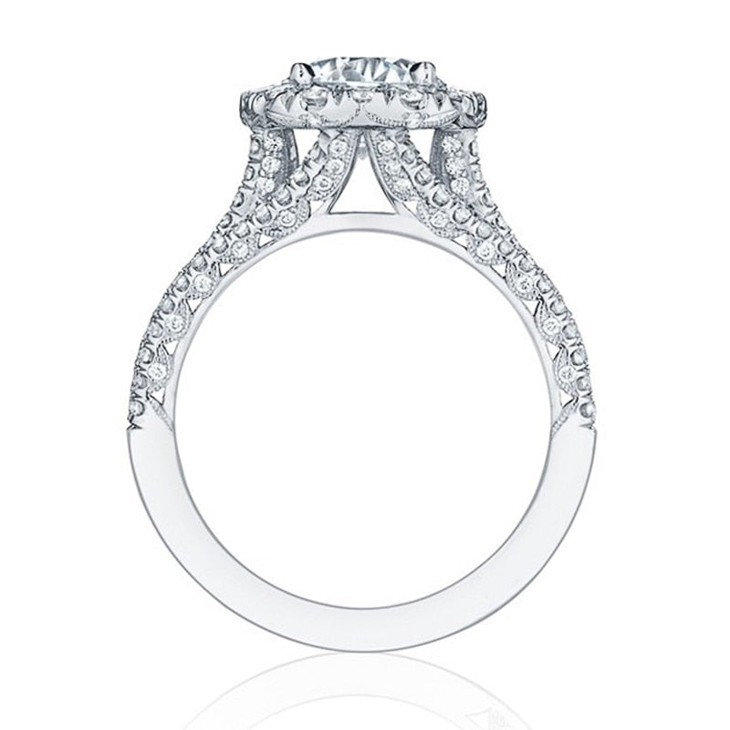 Women Engagement Ring in Brilliant Cubic Zirconia with 3 Color Choices