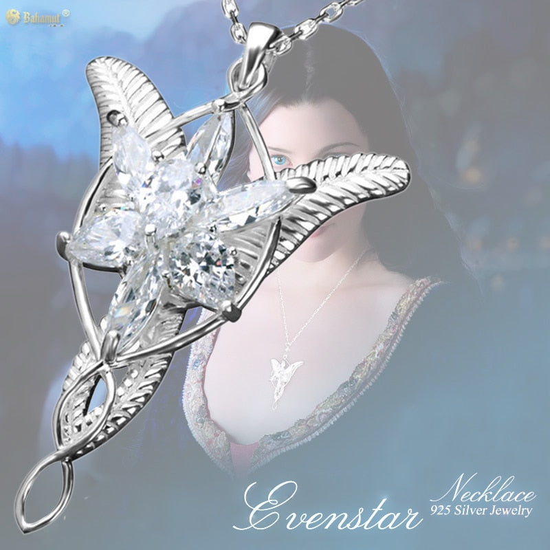 Wedding Jewelry Lord Princess Arwen Evenstar Pendant Necklaces for Women and Brides 925 Sterling Sliver - Niki Ice Jewelry 