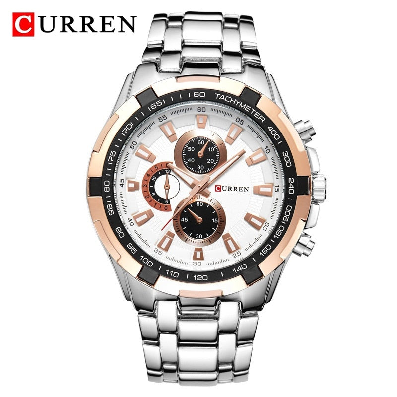 CURREN 8023 Quartz Watch Men Waterproof Sport Military Watches Mens Business Stainless Steel Wristwatch