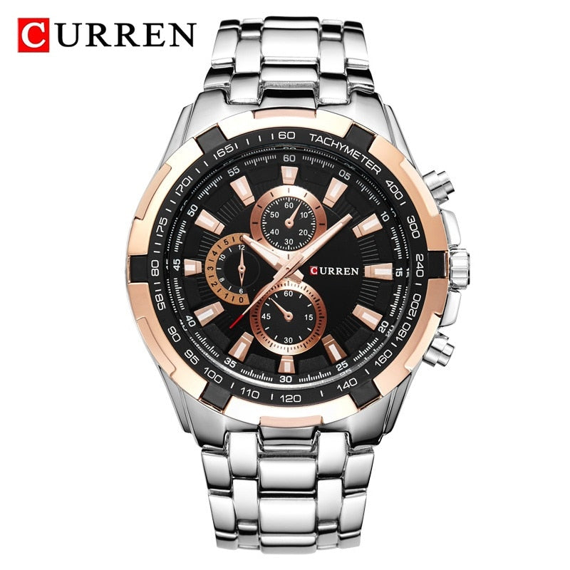 CURREN 8023 Quartz Watch Men Waterproof Sport Military Watches Mens Business Stainless Steel Wristwatch