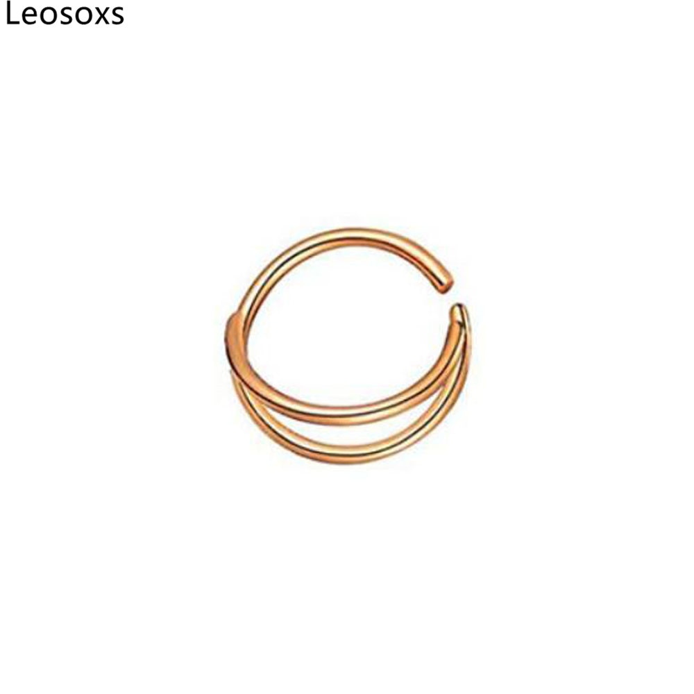 Leosoxs 1pc Moon Nose Ring Hoop Pack Piercing Septum Ring Clip Lip Helix Ear Cartilage Hoop Piercings fashion Jewelry 20G - Niki Ice Jewelry 
