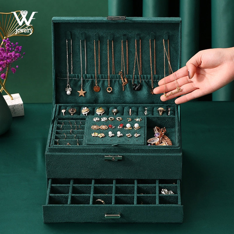 Jewelry Box Ring Necklace Earring Holder Storage Box Case Jewelry Organizer Gifts Box - Niki Ice Jewelry 