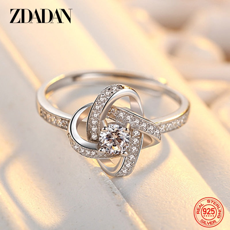925 Sterling Silver Geometric Zircon Ring For Women Fashion Wedding Engagement Jewelry - Niki Ice Jewelry 