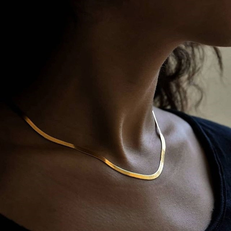 Hot Fashion Unisex Snake Chain Women Choker Necklace