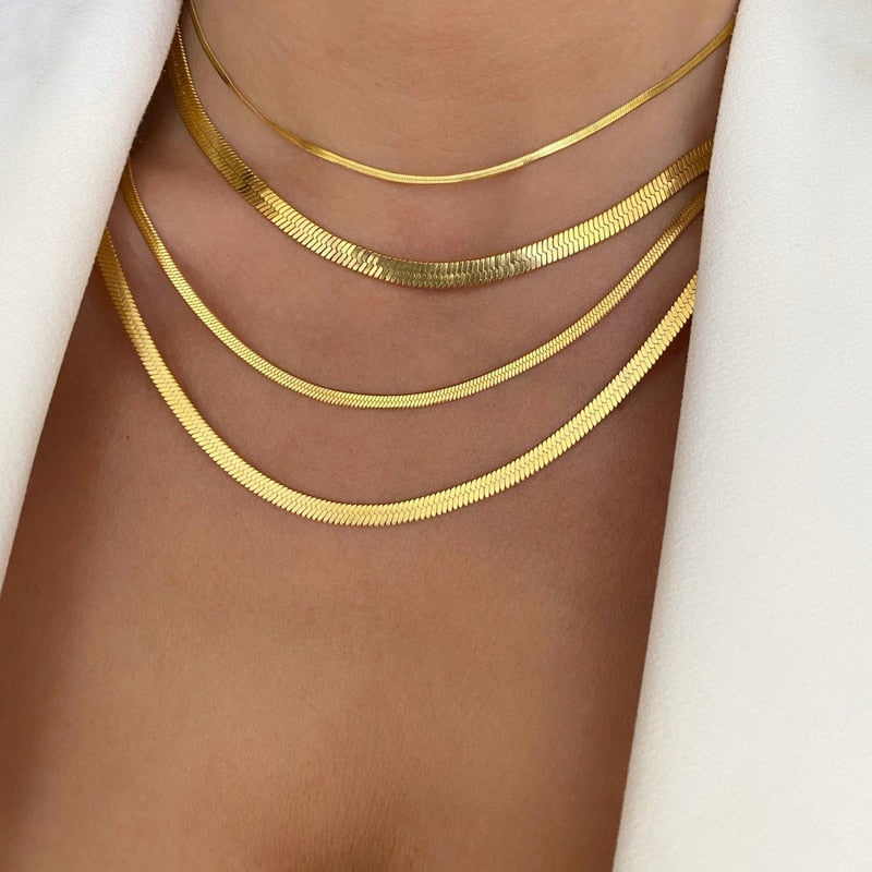 Hot Fashion Unisex Snake Chain Women Choker Necklace