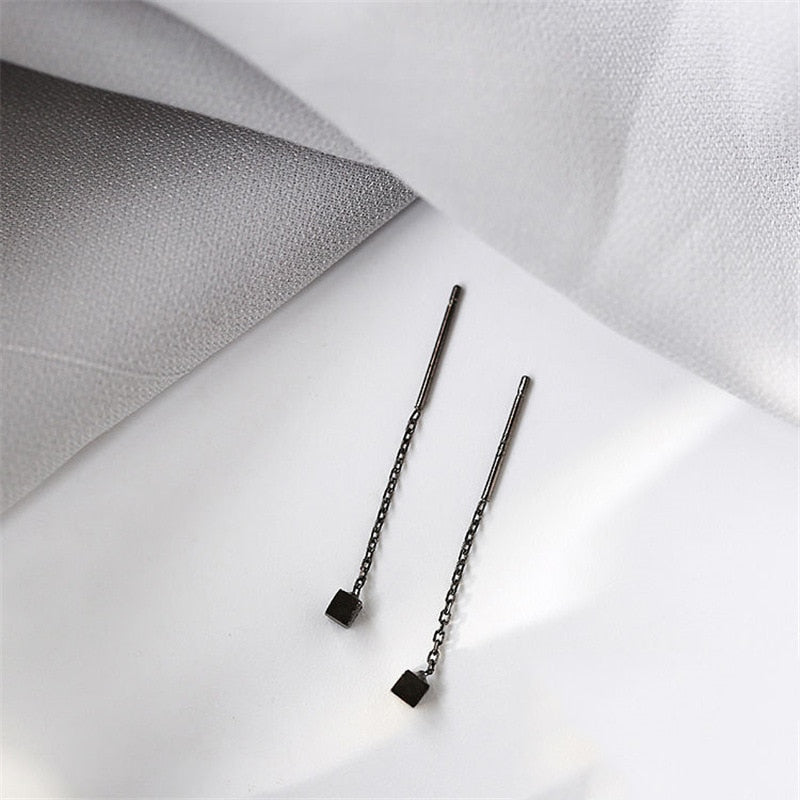 Long Wire Tassel Thread Chain Climb Star Heart Beads Pendants Drop Earrings